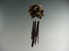 Obsidian Chime with Spiderclaw Eucalyptus. 12" Long From Top of Hanger & 3" Wide. 